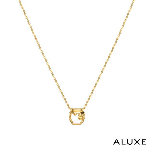 ALUXE 亞立詩 10K金 鑽石項鍊 蜂蜜罐造型 迪士尼 小熊維尼系列 NNDW003