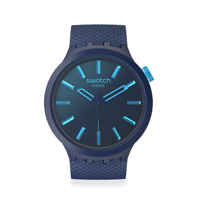 【SWATCH】BIG BOLD BIOCERAMIC手錶 INDIGO GLOW (47mm) SB05N113