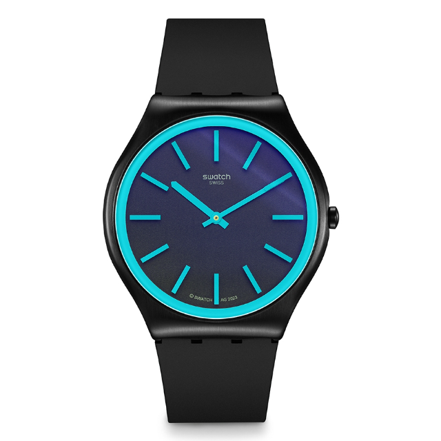 【SWATCH】Skin Irony 超薄金屬系列手錶 OBSIDIAN SHIMMER (42mm) SS07B111