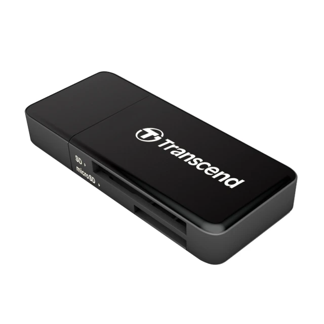 Transcend 創見 RDF5 高速USB 3.1 SD記憶卡雙槽讀卡機-黑(TS-RDF5K)