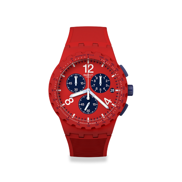 【SWATCH】Chrono 原創系列手錶 PRIMARILY RED (42mm) SUSR407