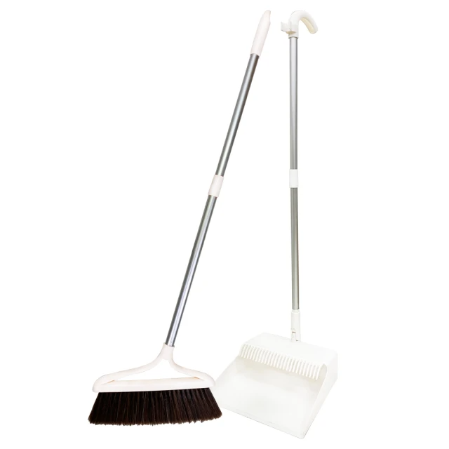 妙潔 摺疊梳齒掃把畚箕組(1掃把+1畚箕)