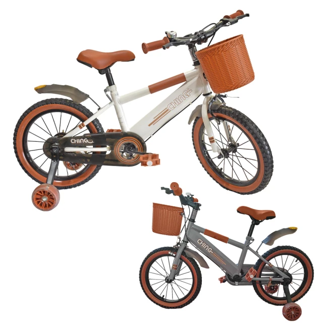 ChingChing  16吋日系文青風二代兒童腳踏車 側柱版+附輔助輪(SX16-01 白灰二色)