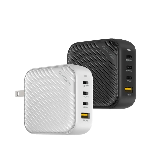 iBRIDGE 100W GaN氮化鎵 USB-C/USB-A 四孔PD/QC快速充電器