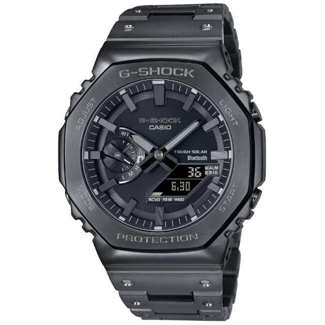 CASIO 卡西歐 G-SHOCK 金屬 黑 八角形錶殼 雙顯腕錶 (GM-B2100BD-1A)