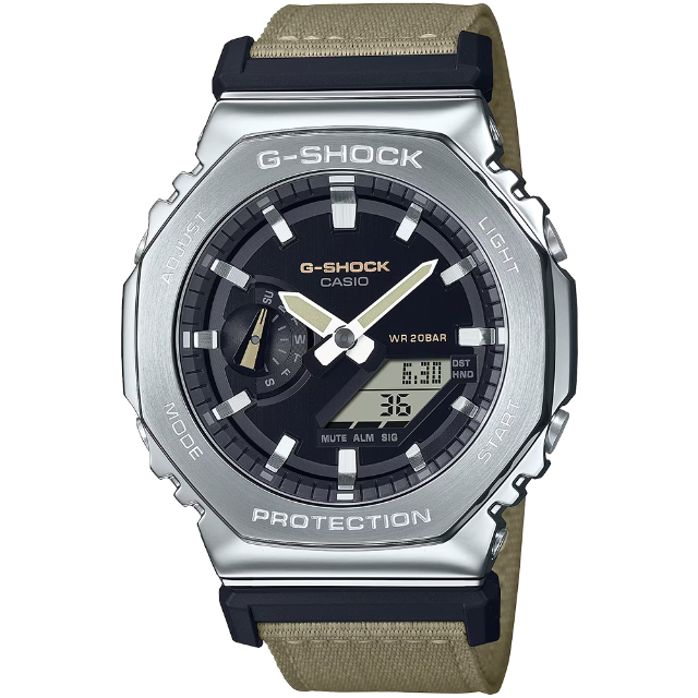 CASIO 卡西歐 G-SHOCK 金屬八角防護構造雙顯錶 (GM-2100C-5A)