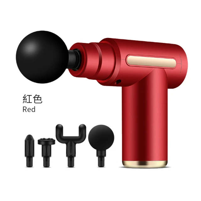 OMG 液晶觸控電動筋膜槍 USB充電式肌肉按摩槍-紅色(液晶款)