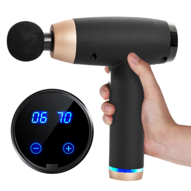 FJ 旗艦款雙色USB筋膜按摩槍K6(黑色)