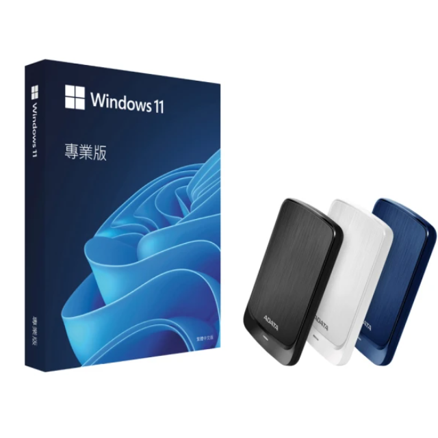 Microsoft 微軟 搭 2TB 行動硬碟 Windows 11 專業版 USB 盒裝