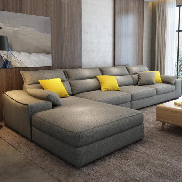 YKSHOUSE 葛瑞絲L型布沙發-獨立筒版/淺灰色