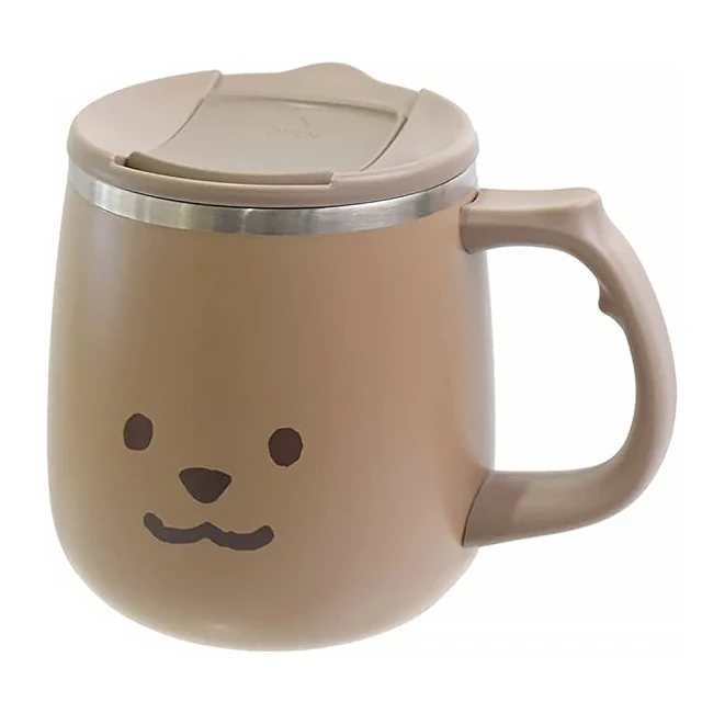 SABU HIROMORI MOOMOO復古文青可愛不鏽鋼保冷保溫馬克杯400ml (咖啡熊)