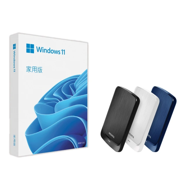 Microsoft 微軟 搭 2TB 行動硬碟 Windows 11 家用版 隨機版 DVD