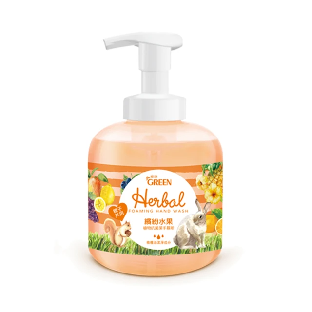 Green綠的 植物抗菌潔手慕斯x3入-繽紛水果