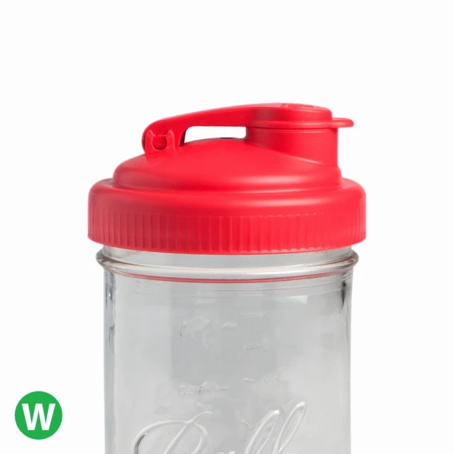 美國Ball組合 reCAP x Ball 隨行玻璃梅森罐 32oz(約950ml)-紅色