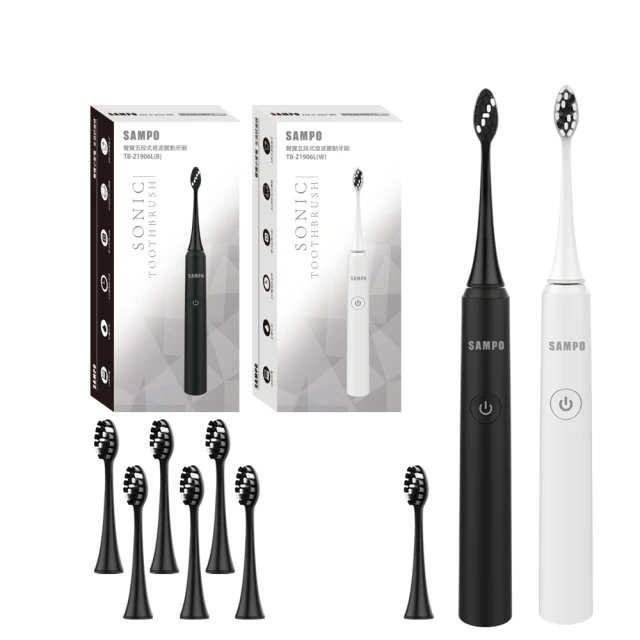 【SAMPO 聲寶】TB-Z1906L五段式音波電動牙刷（白色/黑色）