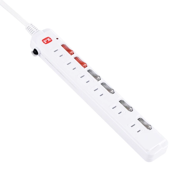 PX - 6切6座2孔 銅/塑膠 防火/防雷/過載自動斷電