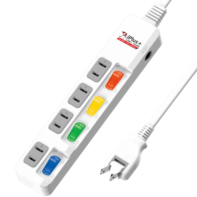 保護傘 4開4插防火抗雷擊180度插頭延長線1.8m