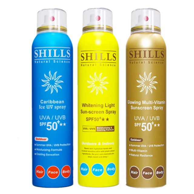 SHILLS舒兒絲 很耐曬超清爽美白防曬冰鎮噴霧SPF50+(3入組)