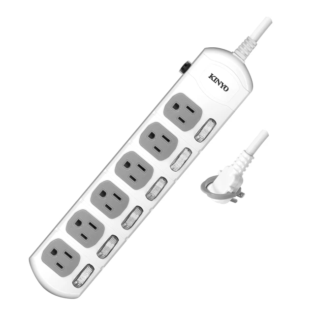 KINYO 6開6插安全延長線1.8M