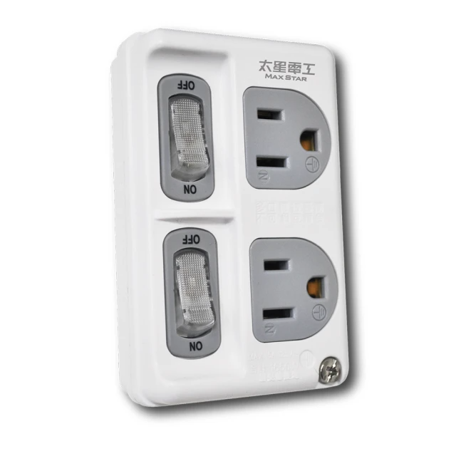 3P二開二插分接式插座