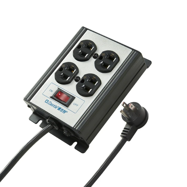 Castle- 1開4插 鋁合金電源突波保護插座 200CM