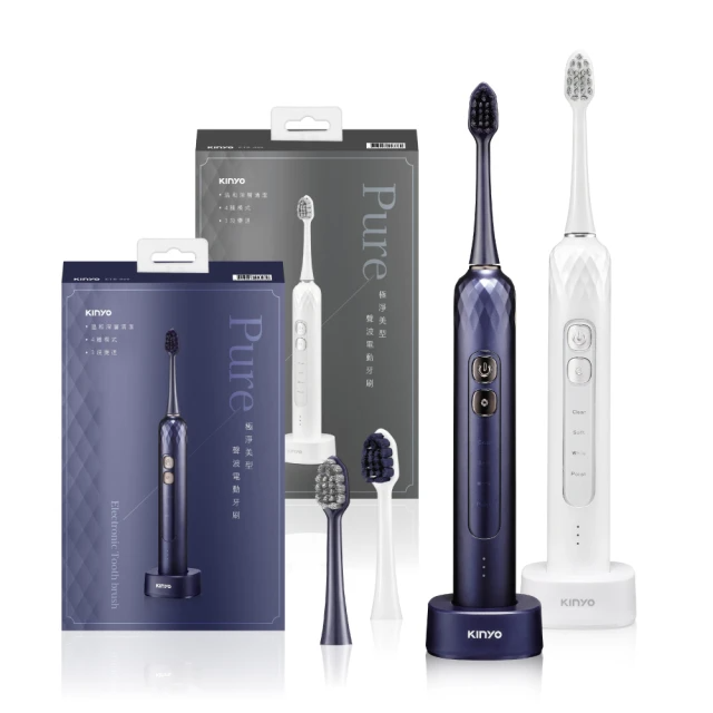 【KINYO】ETB-860 極淨美型聲波電動牙刷(藍色/白色)