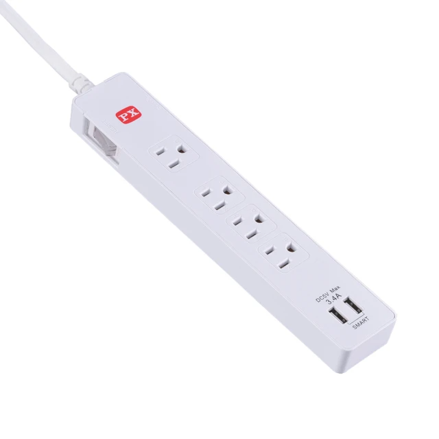 PX -1切4座3孔2USB 銅 防火/防雷/過載自動斷電