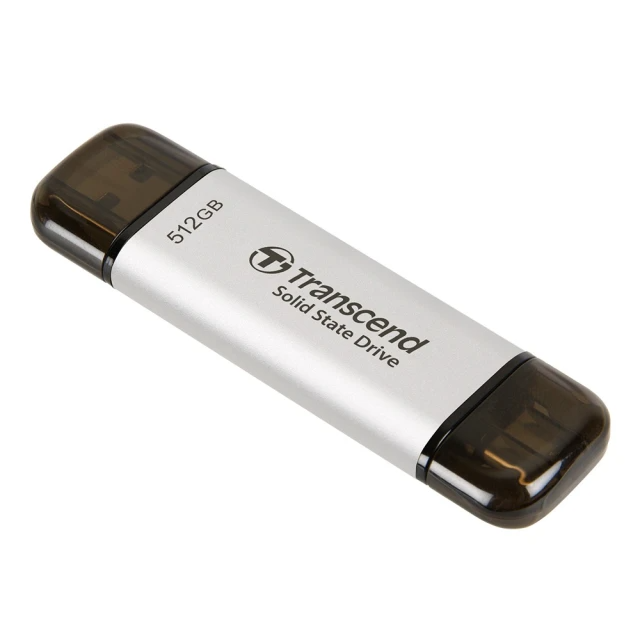Transcend 創見 USB3.2 雙介面固態行動碟-極光銀(TS512GESD310S)