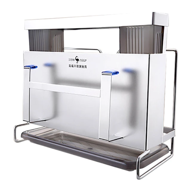 新錸家居 德國SSGP升級款304不鏽鋼刀具菜刀筷子桶鍋蓋砧板一體收納架