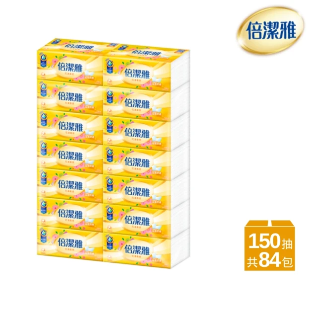倍潔雅 花漾柔感抽取式衛生紙(150抽x84包/箱)
