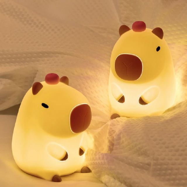 豚門 可調光呆萌水豚矽膠拍拍燈
