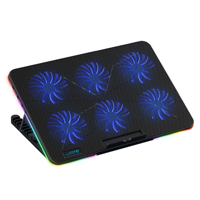 STAR CANDY-六風扇幻彩筆電散熱器(黑藍色)