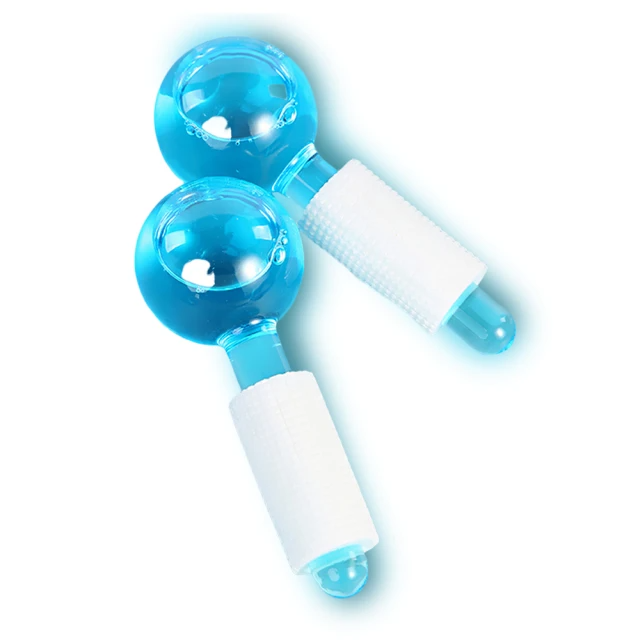 居家護膚 水晶冰療冰波美容球-2入 藍色/紅色