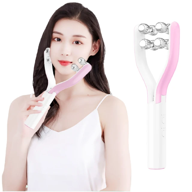 精緻輪廓 微電流V臉雙滾輪臉部提拉棒(三檔調節 按摩器 )