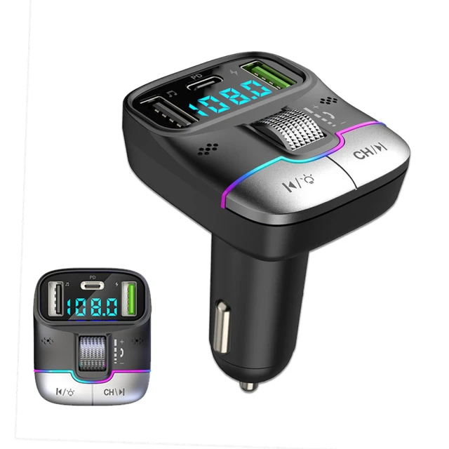 YOLU-車載智能數顯PD快充藍牙適配器