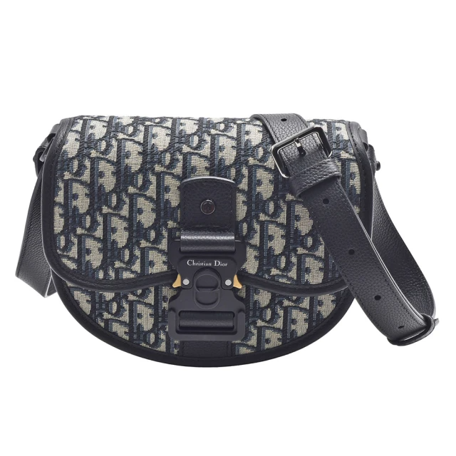 Dior 迪奧 經典OBLIQUE緹花帆布小牛皮馬鞍斜背包