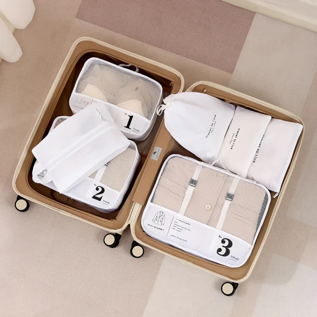 Leslie ins風旅行收納袋七件組