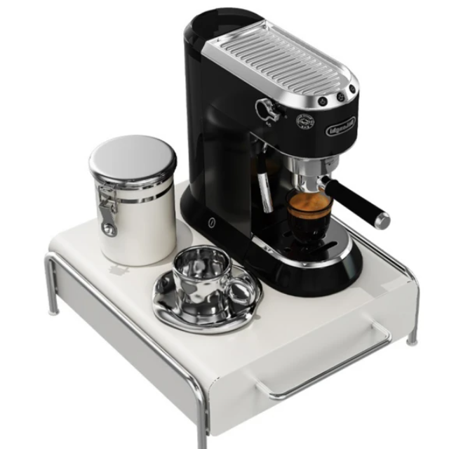 Viita 設計感咖啡膠囊茶包收納抽屜/咖啡機增高展示置物架 小號白