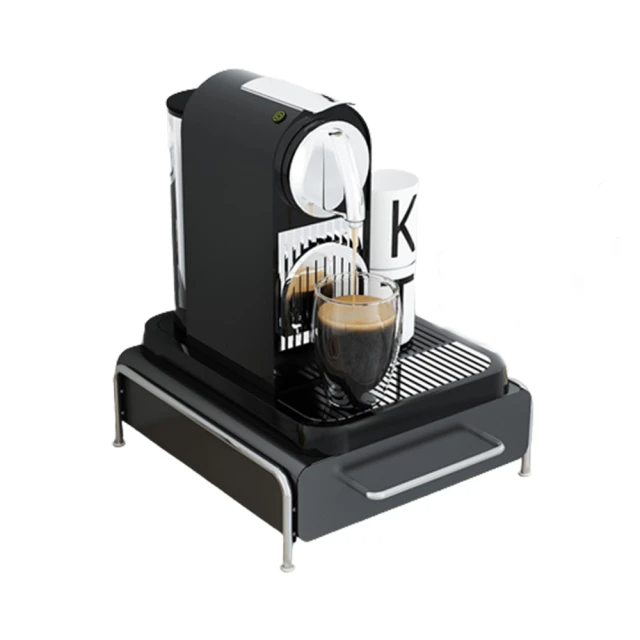 Viita 設計感咖啡膠囊茶包收納抽屜/咖啡機增高展示置物架 小號黑