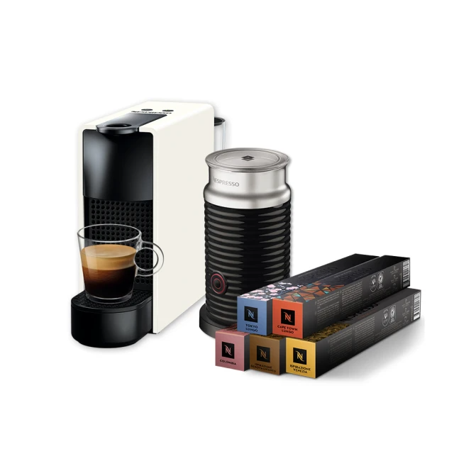 Nespresso 膠囊咖啡機 Essenza Mini 奶泡機組合(訂製咖啡時光50顆組)/奶泡機隨機出貨