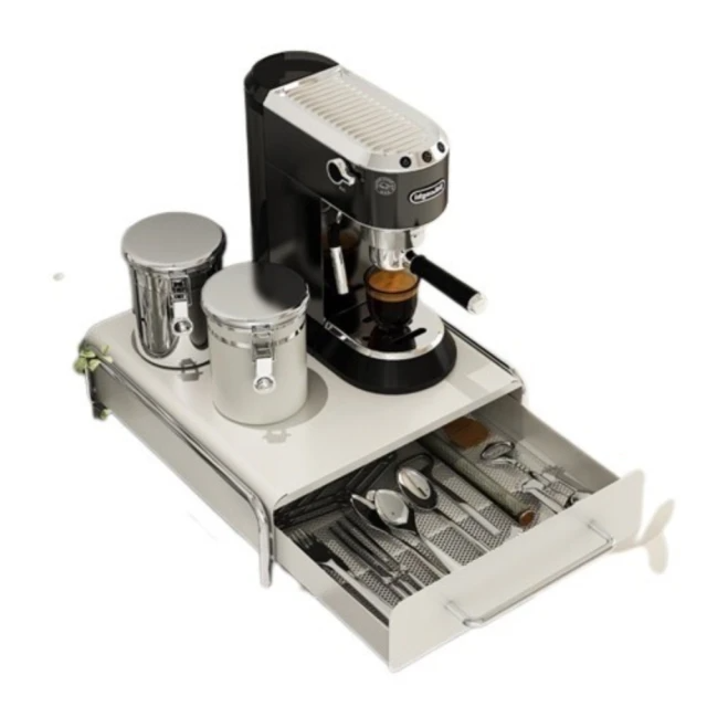 YU&YU 膠囊咖啡機底座抽☆置物架/白