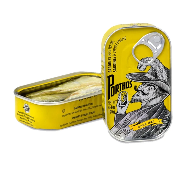 PORTHOS葡國老人牌 沙丁魚罐頭-橄欖油 (125g*1/罐)