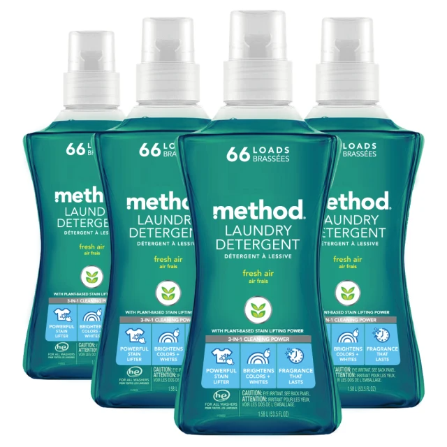 method美則 清新-四倍濃縮香水環保洗衣精/1580mlx4瓶