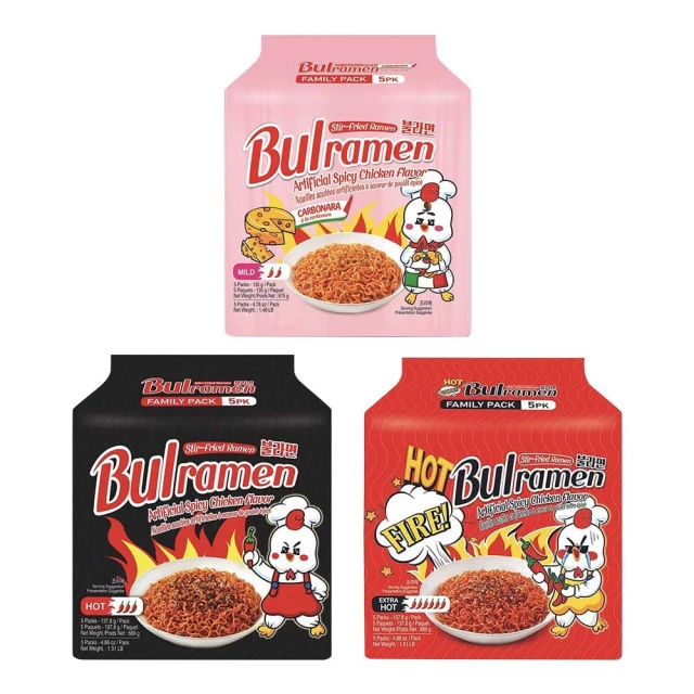 韓味不二 全球超夯韓國辣火雞麵系列 重辣/起司/勁辣(135G~137.8G x5/袋)