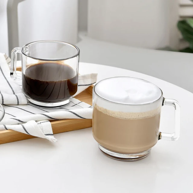 Ocean 可疊式把手玻璃杯 咖啡杯 485ml 6入組