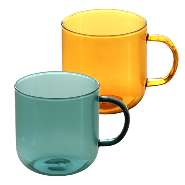 Just Home 透彩耐熱玻璃馬克杯380ml/2入組