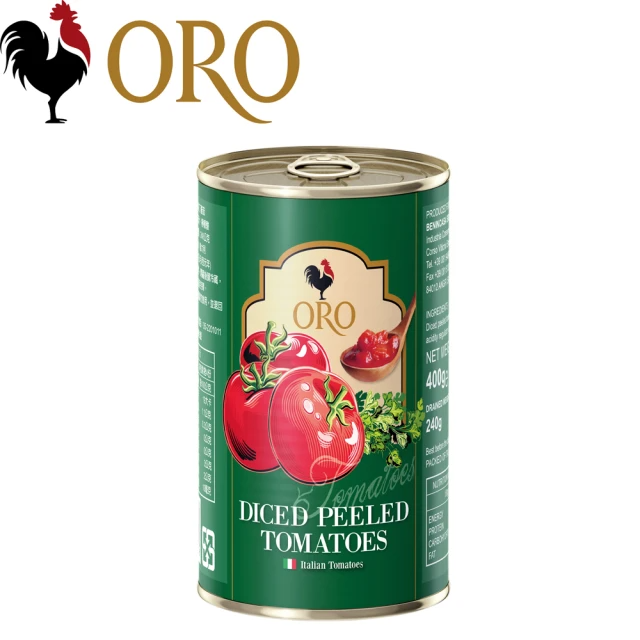 義大利ORO 去皮切丁番茄(400g/罐)