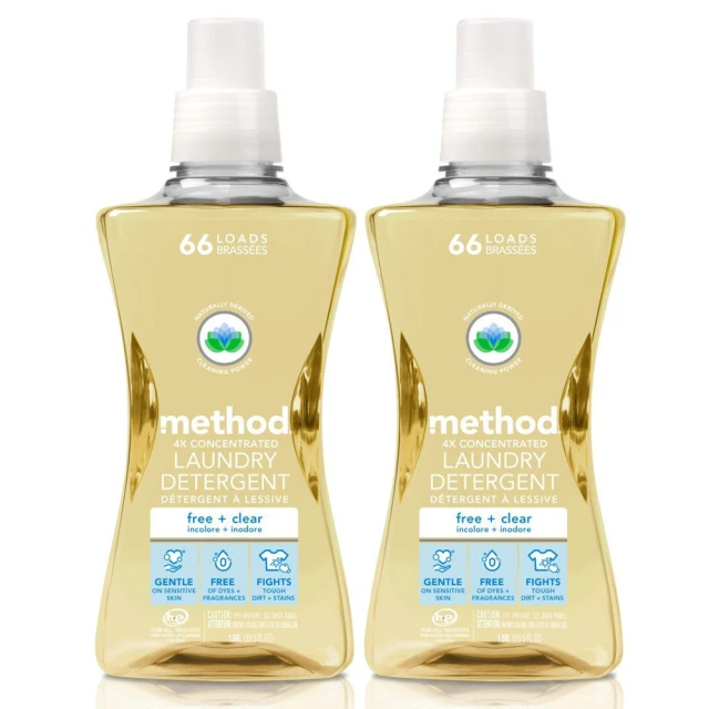 method美則 無香料-四倍濃縮香水環保洗衣精/1580mlx2瓶