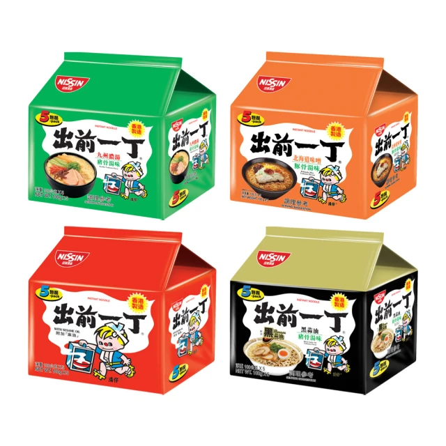 NISSIN 日清 出前一丁綜合4入組(黑蒜油、麻油、北海道味噌豚骨、九州濃湯豬骨)
