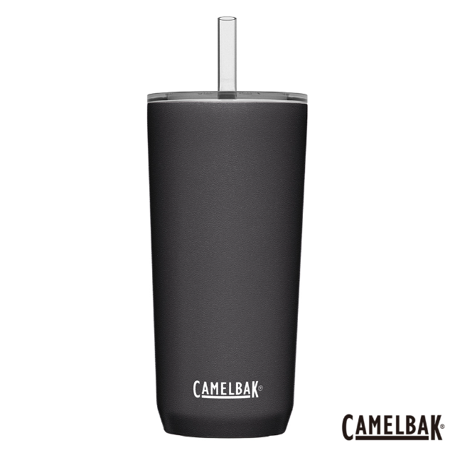 【美國 CamelBak】600ml 雙層不鏽鋼吸管杯/ 黑